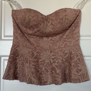 Rose Gold Lace Night Tube Top - Size M - Forever 21
